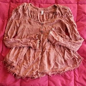 GC Free People XS peasant blouse in rust